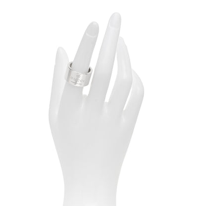 Gucci Sterling Silver 12mm Trademark Wide Band Ring 54 6.75 2 of 6