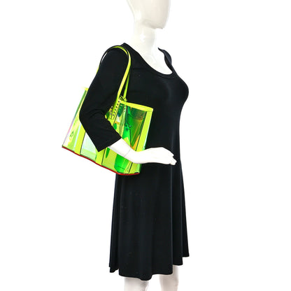 Christian Louboutin PVC Spikes East West Cabata Tote Fluorescent Yellow 2 of 12