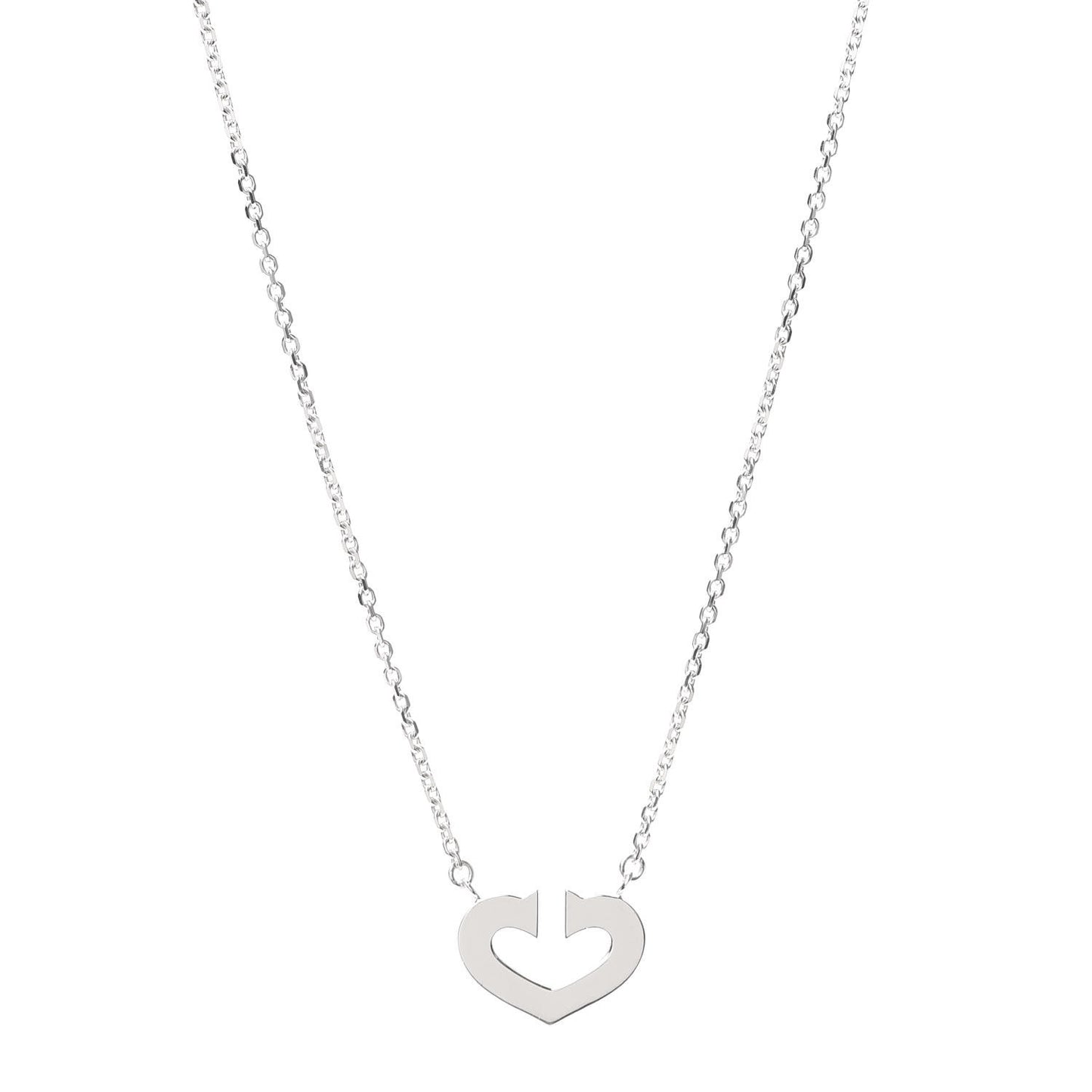 18K White Gold Medium Hearts and Symbols Necklace