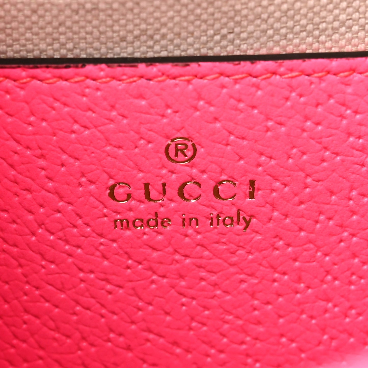 GG Supreme Monogram Textured Dollar Calfskin Web Ophidia Small Crossbody Bag Beige Ebony Fuchsia