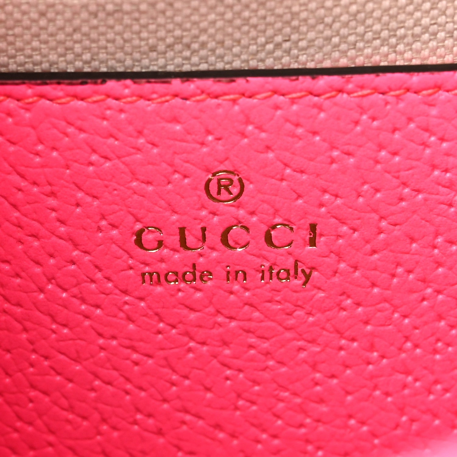 Gucci GG Supreme Monogram Textured Dollar Calfskin Web Ophidia Small Crossbody Bag Beige Ebony Fuchsia 6 of 13