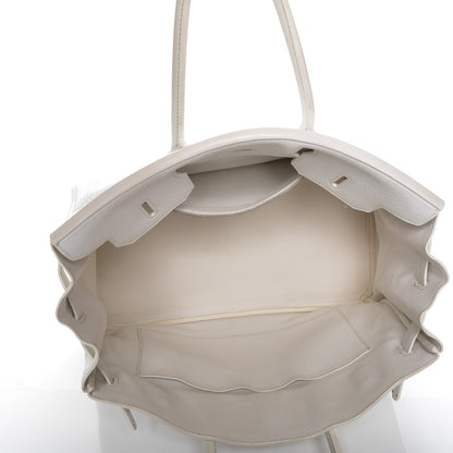 Hermes Taurillon Clemence Birkin 35 White 8 of 19