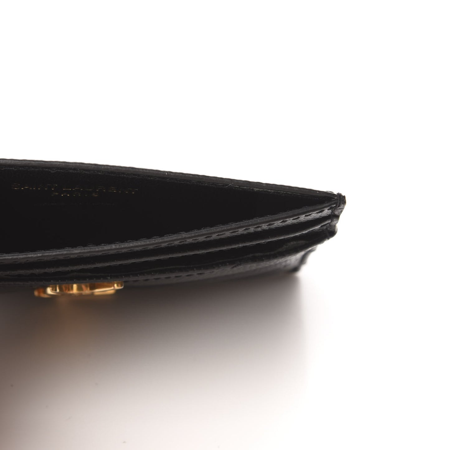 Grain De Poudre Matelasse Chevron Monogram Credit Card Case Black