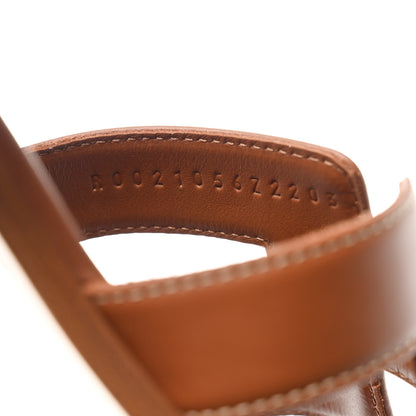 Hermes Box Calfskin Oran Sandals 36 Gold 6 of 9