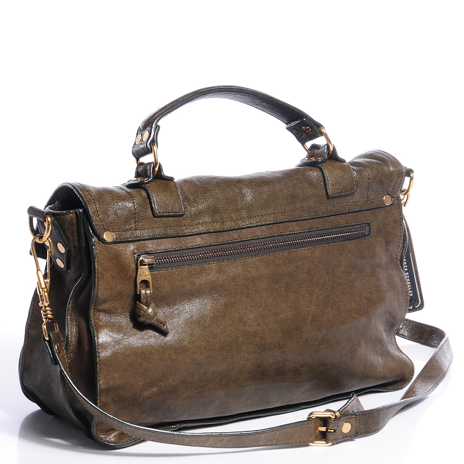 Proenza Schouler Lambskin PS1 Medium Satchel Military 10 of 17