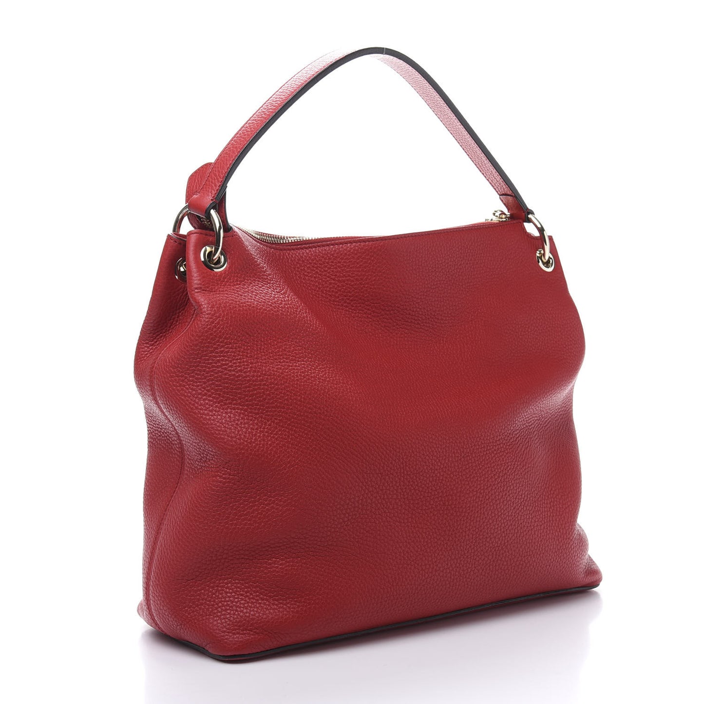 Pebbled Calfskin Large Soho Hobo Tabasco Red