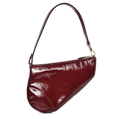 Christian Dior Patent Monogram Mini Saddle Pochette Red 1 of 8