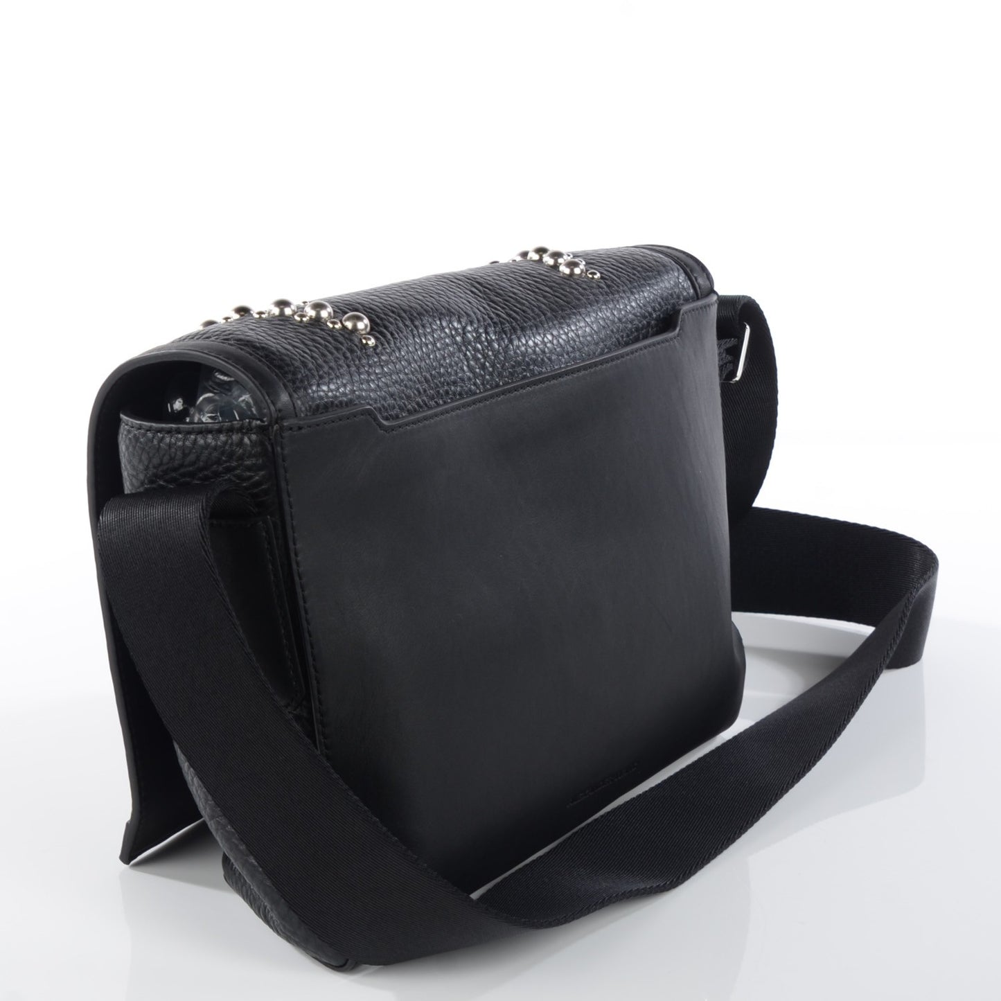Bovine Studded Runway Messenger Black Rhodium Hardware