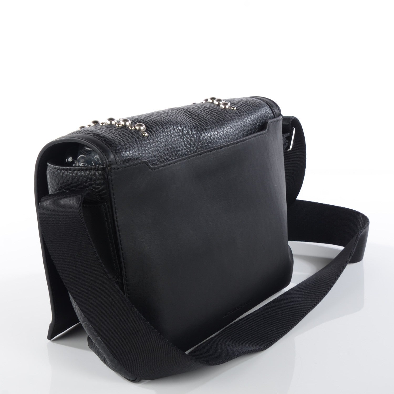 Alexander Wang Bovine Studded Runway Messenger Black Rhodium Hardware 3 of 8