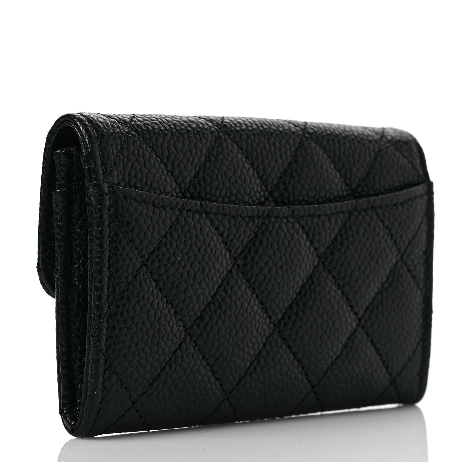 Chanel Caviar Quilted Flap Card Holder Wallet Black 3 of 9