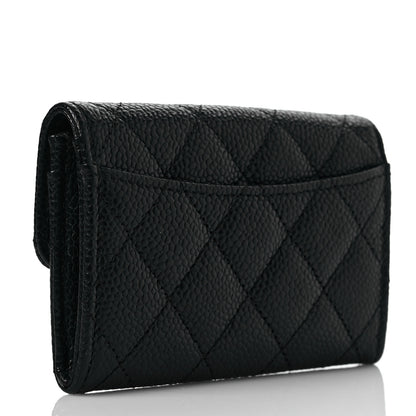 Chanel Caviar Quilted Flap Card Holder Wallet Black 3 of 9