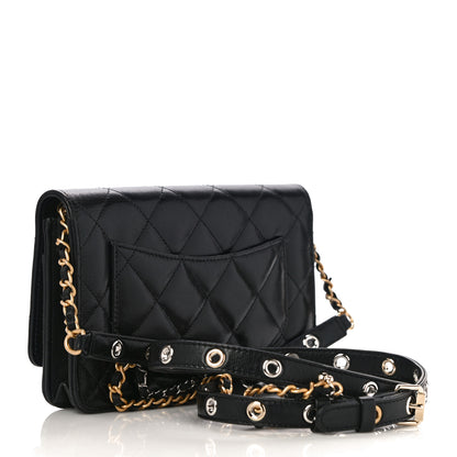 Chanel Goatskin Quilted Quilted Like A Wallet Wallet On Chain WOC Black 2 of 13