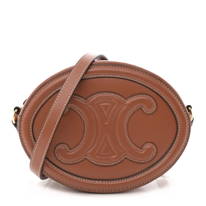 Celine Smooth Calfskin Cuir Triomphe Oval Bag Tan 1 of 10