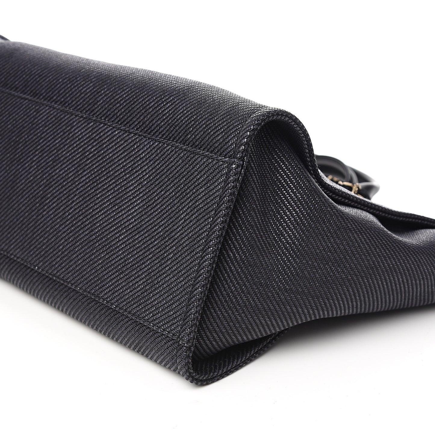 Mixed Fibers Calfskin Medium Deauville Tote Black