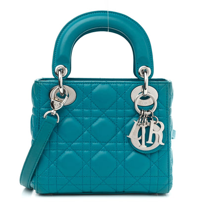 Christian Dior Lambskin Cannage Mini Lady Dior Turquoise 1 of 10