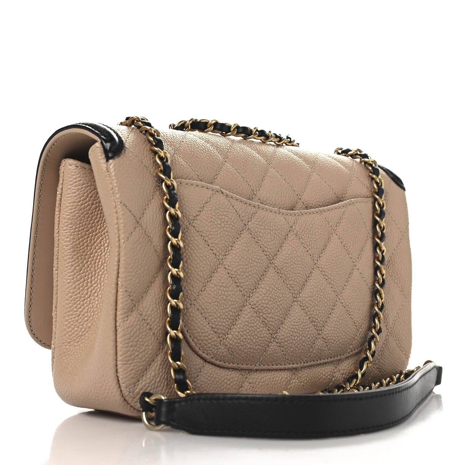 Chanel Caviar Quilted Small CC Filigree Flap Beige Black 3 of 12