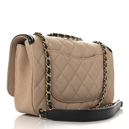 Chanel Caviar Quilted Small CC Filigree Flap Beige Black 3 of 12
