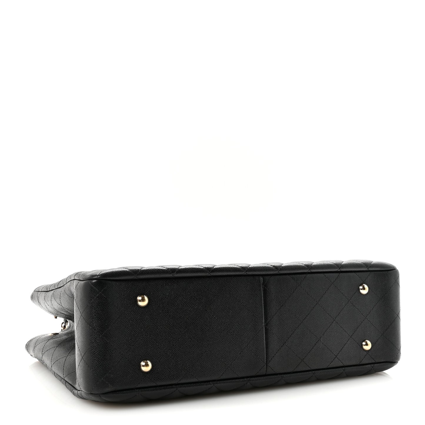 Caviar Quilted Large Shopping Tote Black