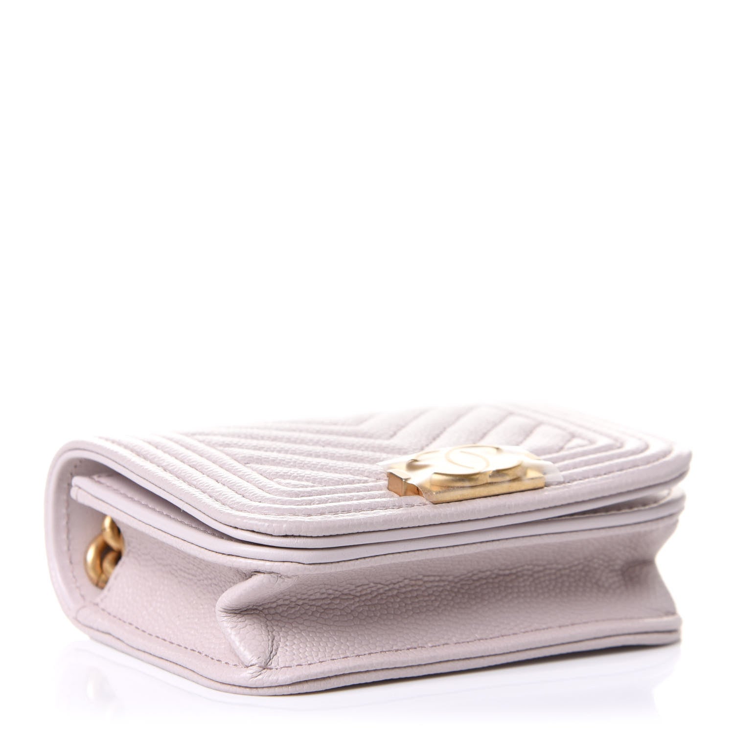 Chanel Caviar Chevron Boy Flap Waist Belt Bag Light Purple 3 of 11