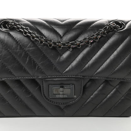 Chanel Aged Calfskin Chevron Quilted 2.55 Reissue Mini Flap So Black 8 of 10