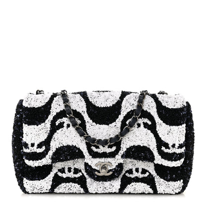 Chanel Sequin Medium Flap Blue Blue White 1 of 12