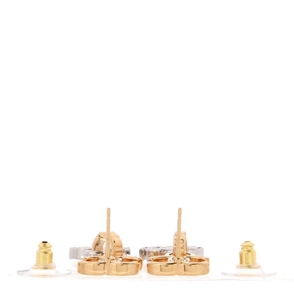 Chanel Metal CC Pendant Drop Earrings Gold Silver 3 of 5