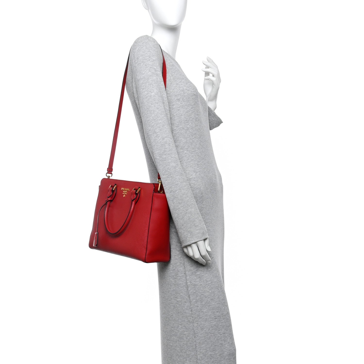 Prada Saffiano Soft Calfskin Tote Fuoco 2 of 11