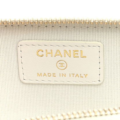 Chanel Caviar Quilted Zipped Key Holder Case White 6 of 7