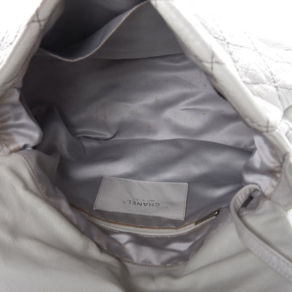 Chanel Glazed Calfskin XL On The Road Flap Light Grey 5 of 9