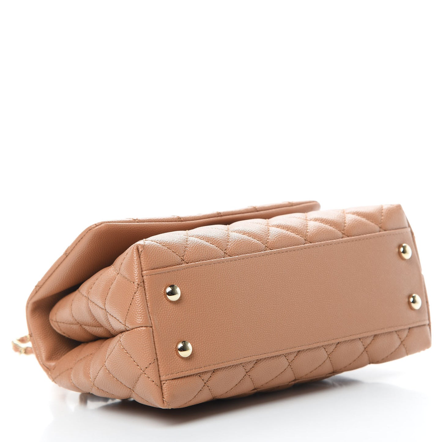 Caviar Quilted Lizard Embossed Mini Coco Handle Flap Brown