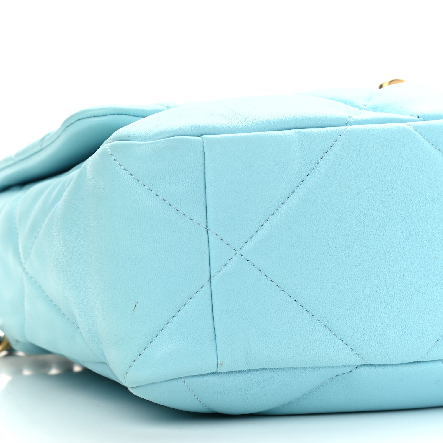 Chanel Shiny Lambskin Quilted Large Chanel 19 Flap Light Blue 10 of 12