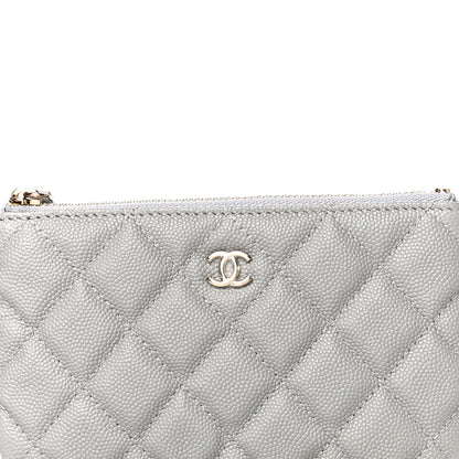 Chanel Caviar Quilted Small Cosmetic Case Grey 8 of 11