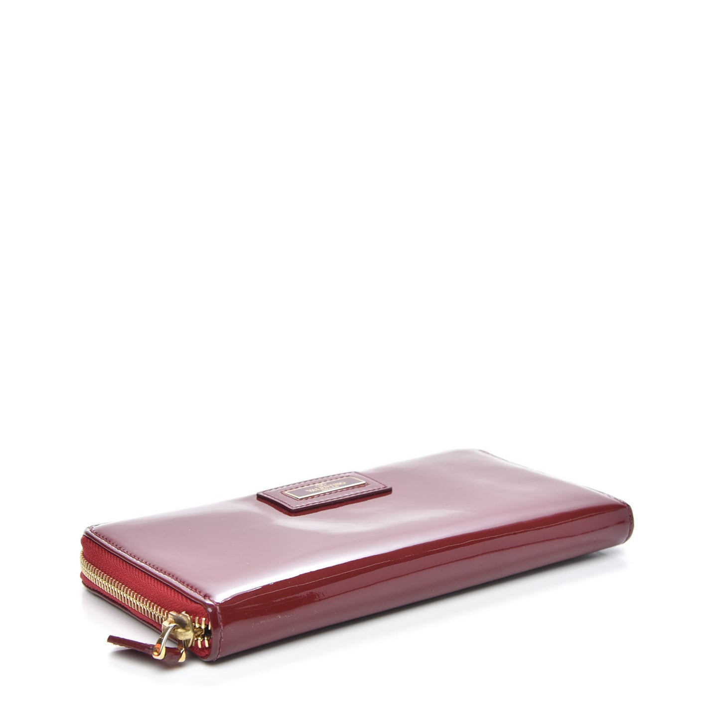 Patent Zip Around Wallet Red