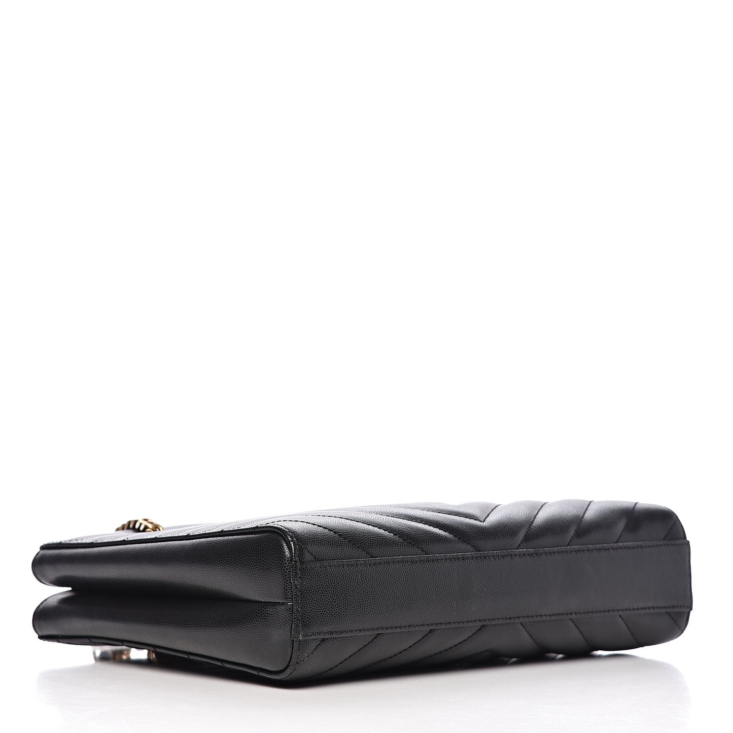 Grain De Poudre Matelasse Chevron Small Tribeca Shopping Bag Black