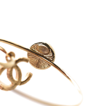 Chanel Pearl CC Tags Hoop Earrings Gold 4 of 5