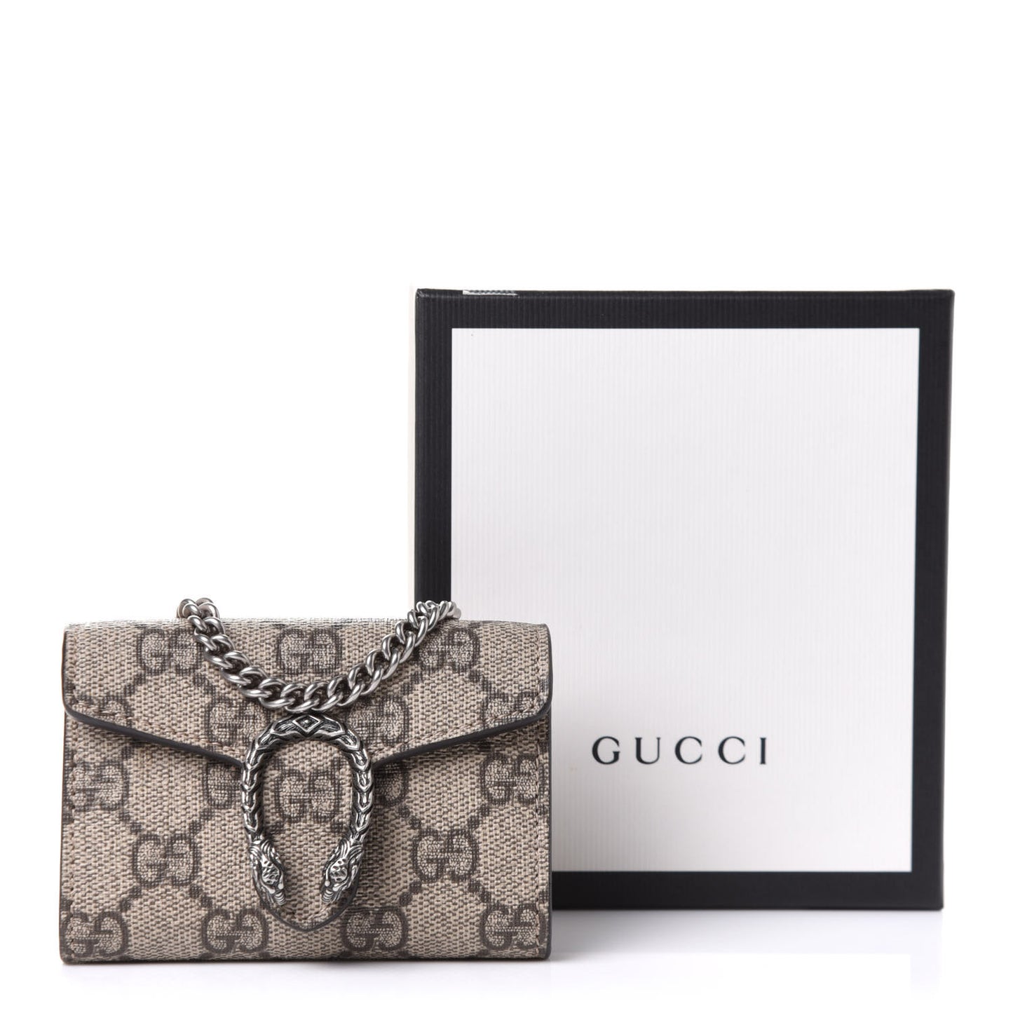 GG Supreme Monogram Dionysus Coin Purse Taupe
