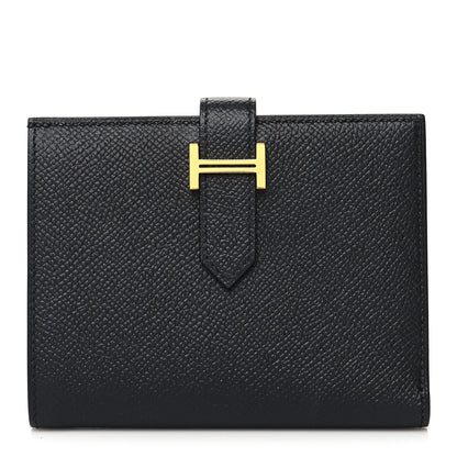 Hermes Epsom Bearn Compact Wallet Black 1 of 10