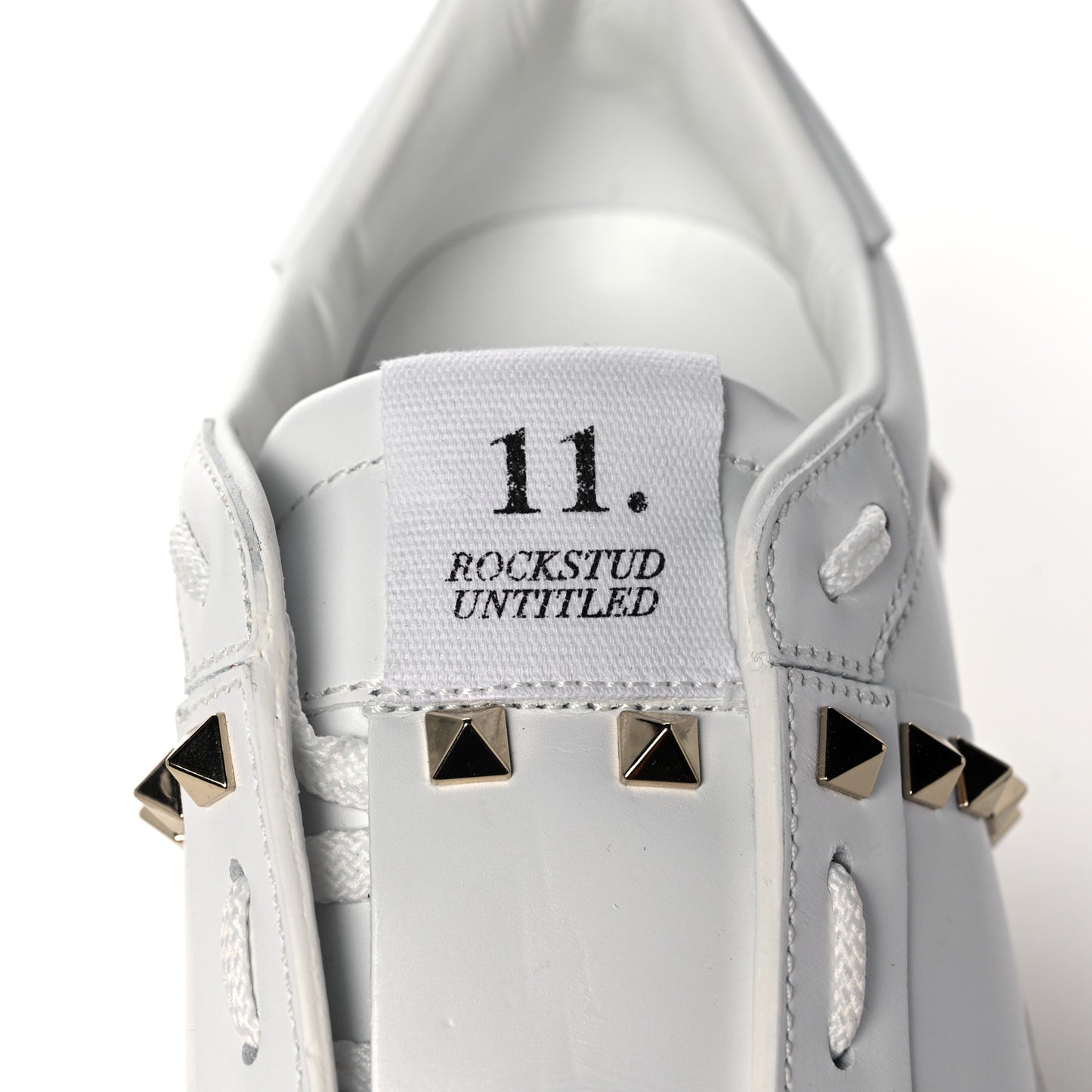 Calfskin Rockstud Untitled Open Sneakers 39 White