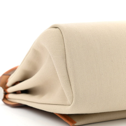 Hermes Military Toile Vache Hunter Herbag Zip Retourne 31 PM Beton Naturel 11 of 12