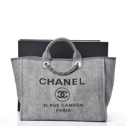 Chanel Canvas Large Deauville Tote Grey 9 of 9