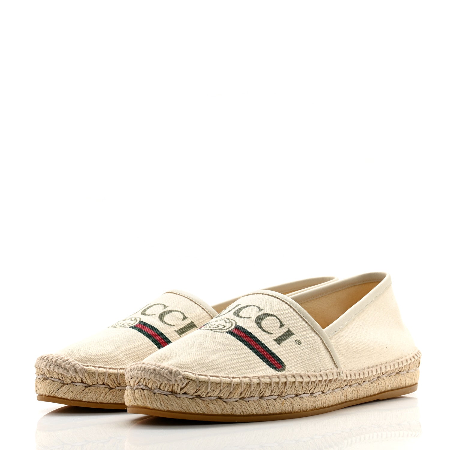 Gucci Canvas Logo Espadrilles 39 Greggio 39.5 White 3 of 11