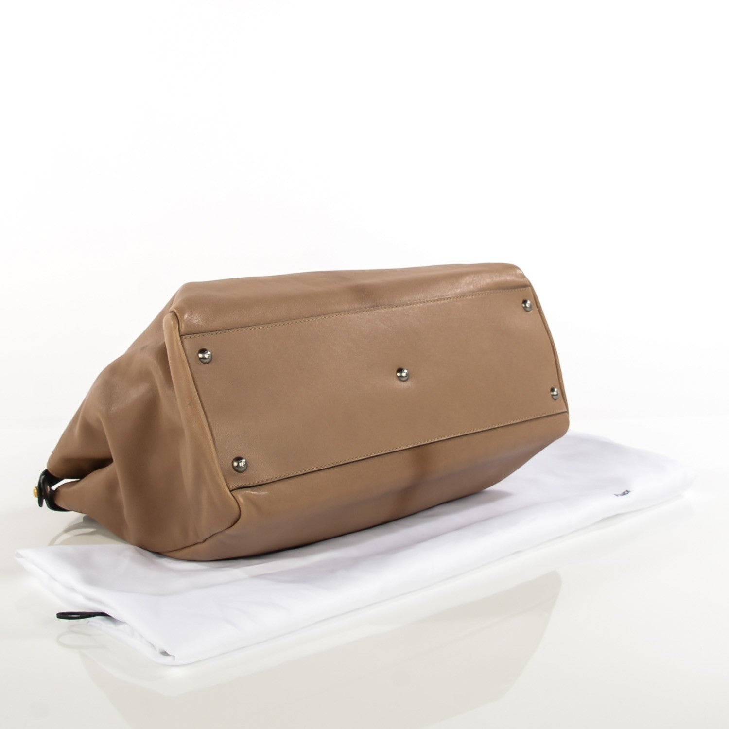Fendi Goatskin Zucca Large Peekaboo Iconic Satchel Brown 5 of 10