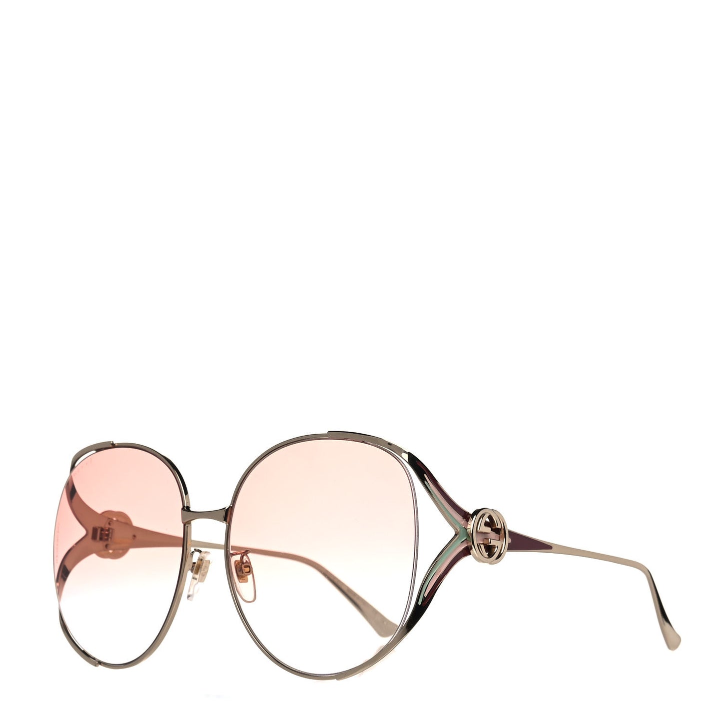 Metal Oversized Round Frame GG0225S Sunglasses Gold