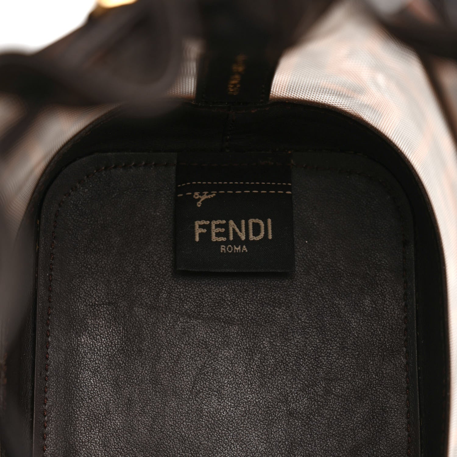 Fendi Mesh Vitello Grace F is Fendi FF 1974 Mini Mon Tresor Bucket Bag Marrone Black Ebano 6 of 8