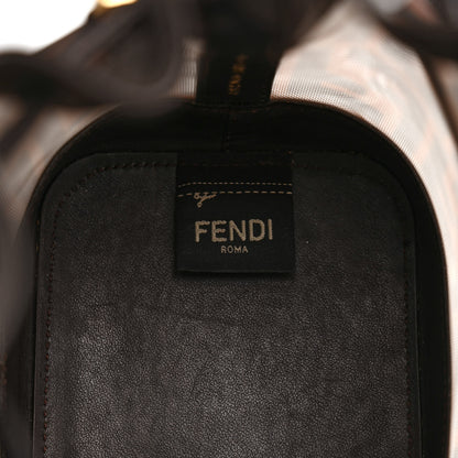 Fendi Mesh Vitello Grace F is Fendi FF 1974 Mini Mon Tresor Bucket Bag Marrone Black Ebano 6 of 8