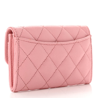 Chanel Caviar Quilted Flap Card Holder Wallet Light Pink 3 of 9