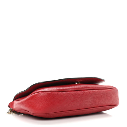 Gucci Pebbled Calfskin Medium Soho Flap Crossbody Tabasco Red 4 of 13