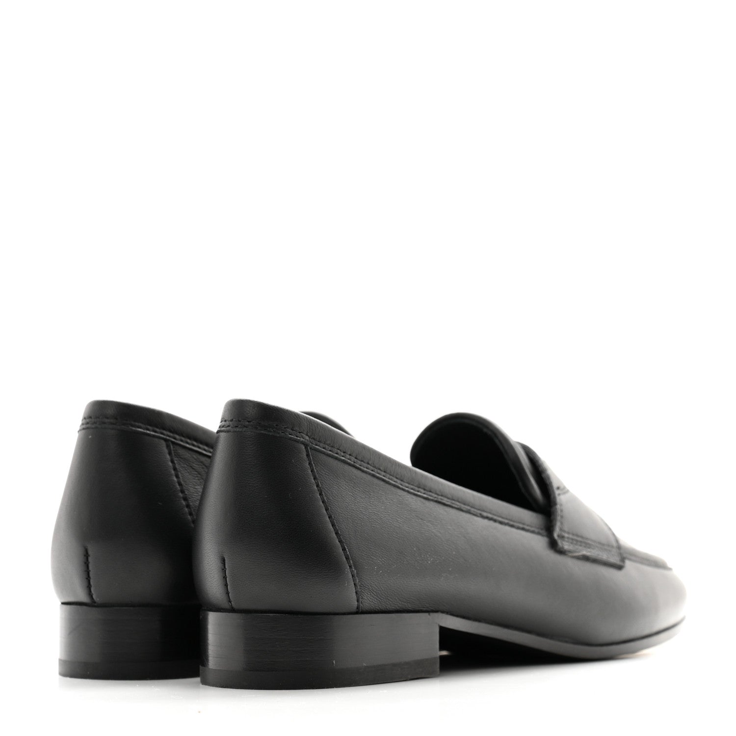 Chanel Calfskin Womens Stitched CC Loafers 35.5 Black 4 of 10