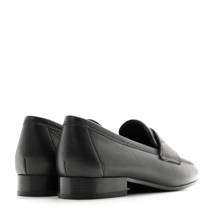 Chanel Calfskin Womens Stitched CC Loafers 35.5 Black 4 of 10