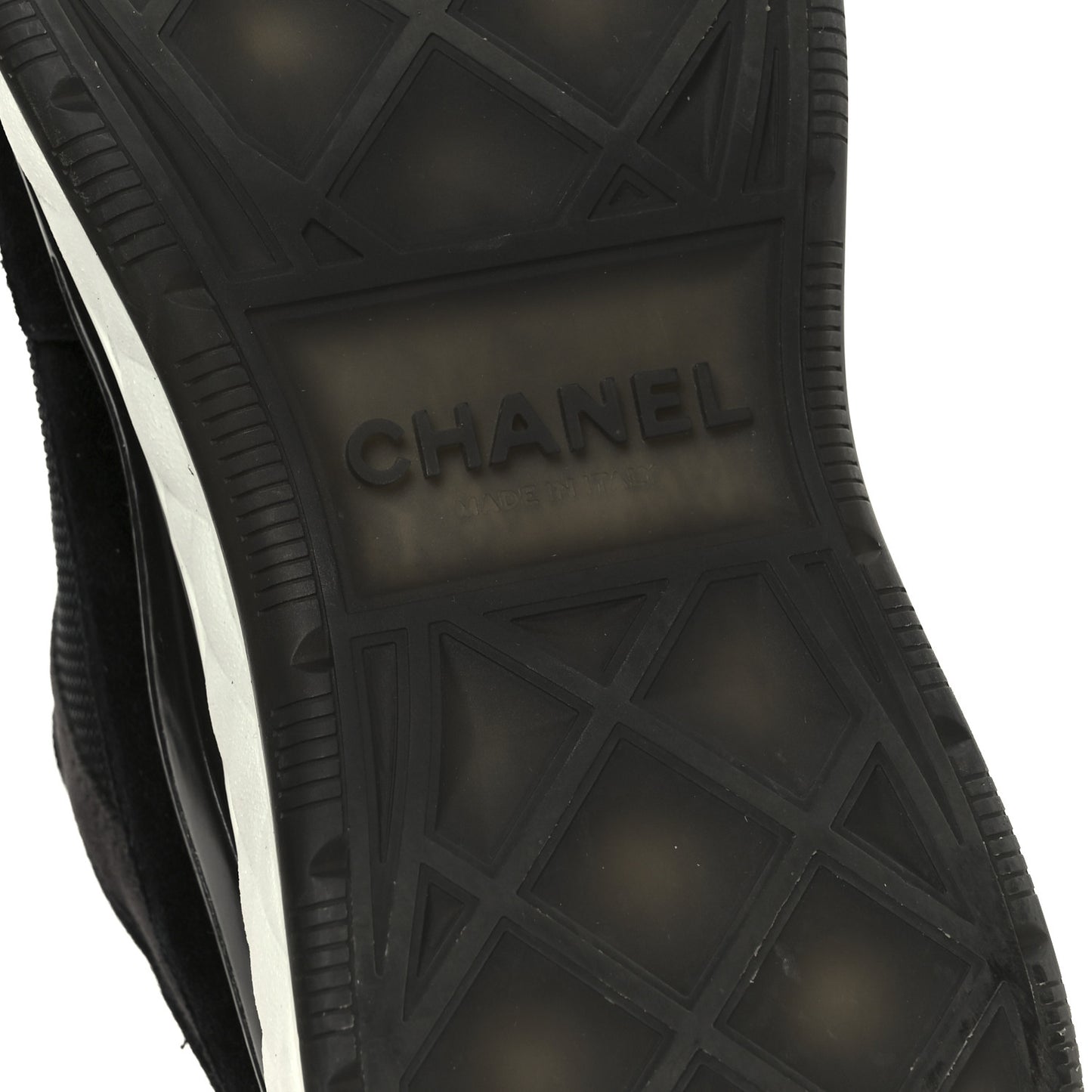 Velvet Calfskin Mixed Fibers CC Sneakers 38 Black Dark Grey